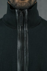 Zip High Neck Stripe Noir